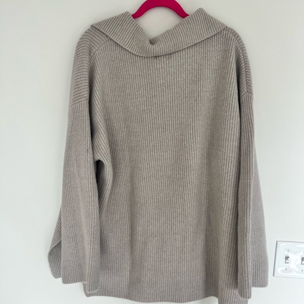 Taupe quarter zip sweater